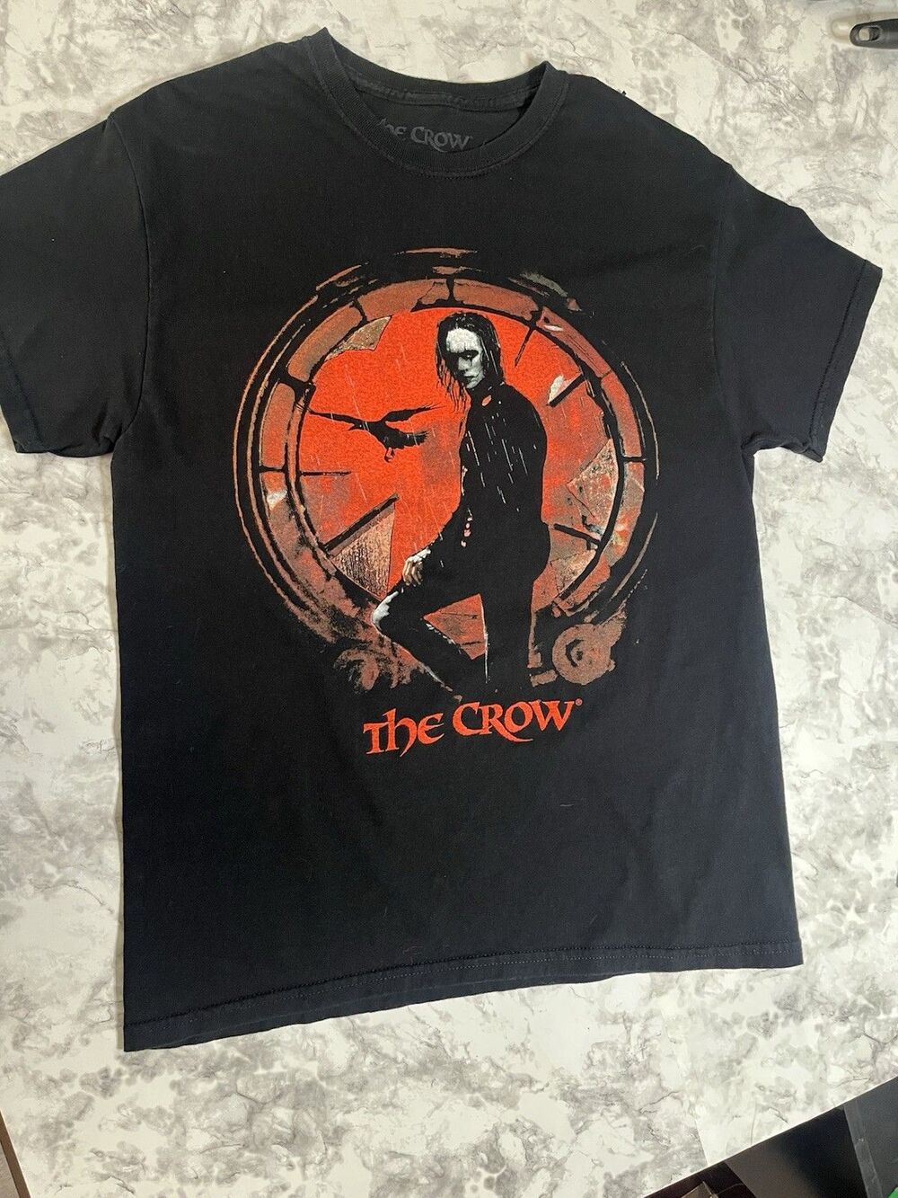 The Crow Movie Eric Draven Black Graphic T-Shirt Men's Medium Goth Horror